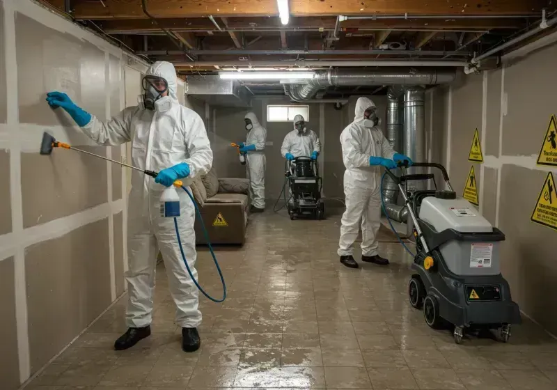 Basement Moisture Removal and Structural Drying process in Greensboro, AL